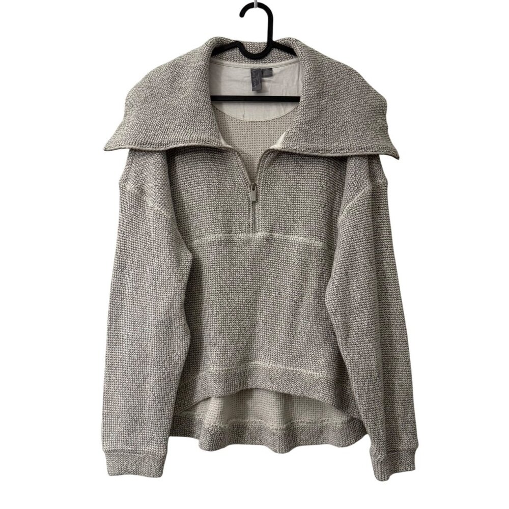 Sweaty Betty Restful Boucle Half Zip Shawl Collar Pullover Sweater Womens Large
